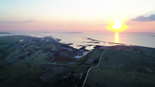 Sivash Gölü Ndeki Sıra Dışı Adalar Üst Manzara Insansız Hava — Stok video