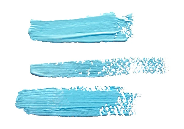 페인트 브러시의 3 청록색 빛 블루 선 분리 — 스톡 사진