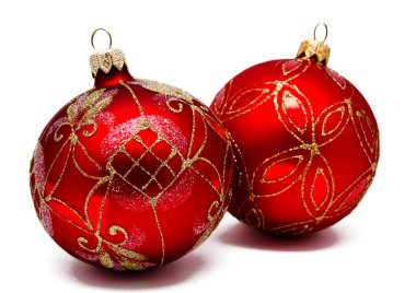 Mükemmel kırmızı Noel top izole