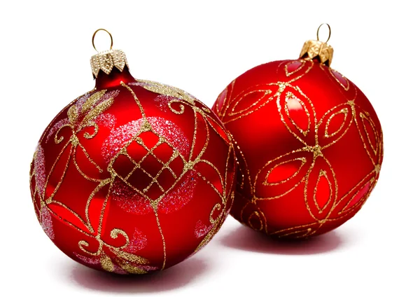 Perfetto rosso palla di Natale isolato — Foto Stock