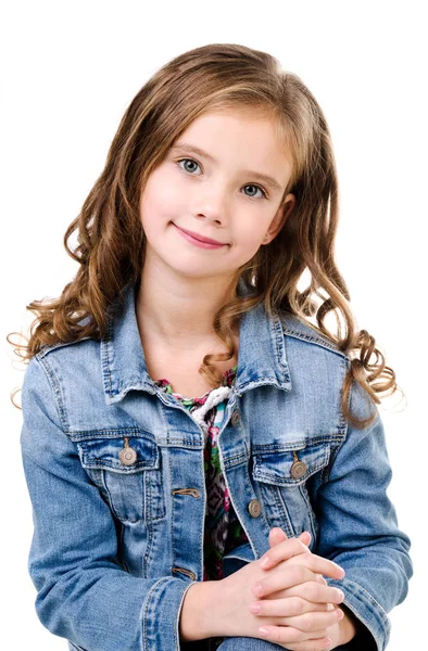 Retrato de adorable niña sonriente aislada — Foto de Stock