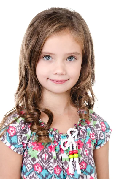 Portrait of adorable smiling  little girl isolated — Stock Photo, Image