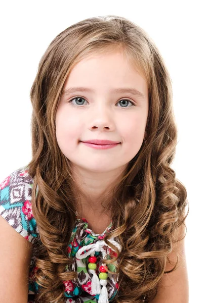 Portrait of adorable smiling  little girl isolated — Stock Photo, Image