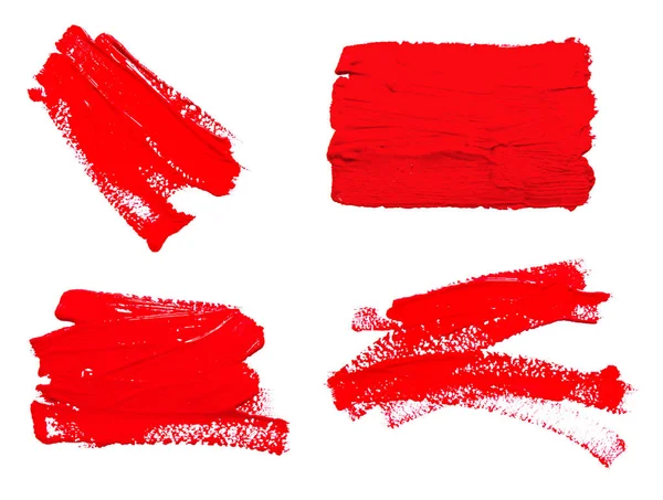 Collection of red strokes of the paint brush — Stock Photo, Image