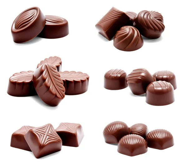 Kolekce fotografií sortimentu čokoládových cukrovinek — Stock fotografie