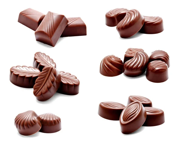 Colección de fotos surtido de caramelos de chocolate dulces — Foto de Stock