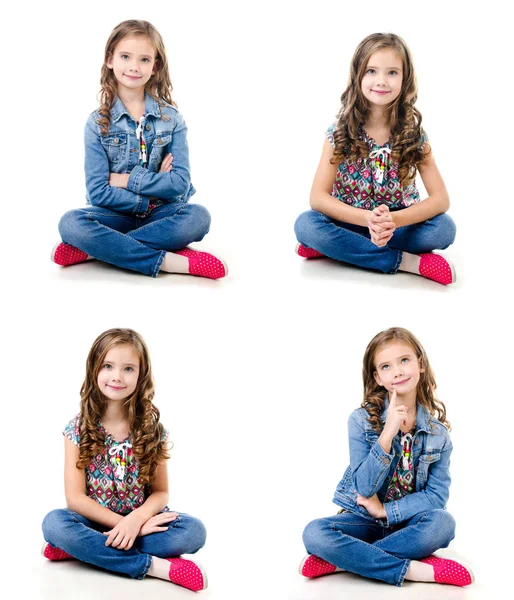 Collection of photos adorable smiling  little girl — Stock Photo, Image