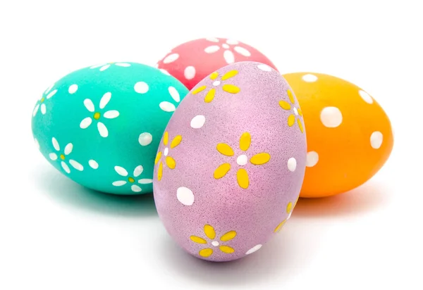 Perfect colorful handmade easter eggs isolated — Stock Photo, Image