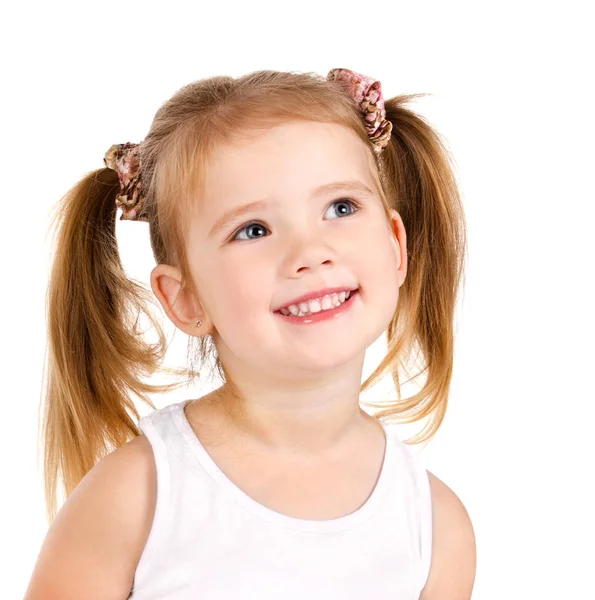 Portrait de mignonne petite fille souriante — Photo