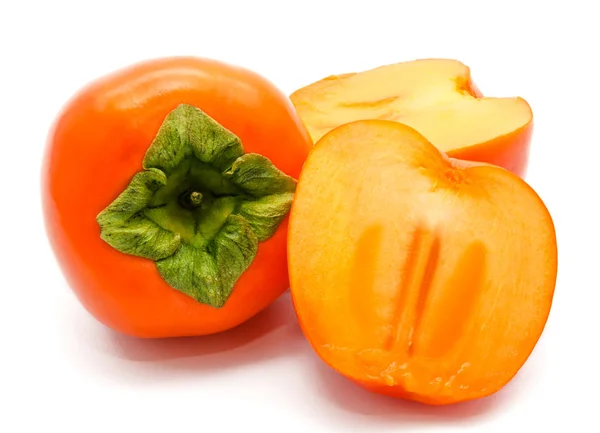 Orange ripe persimmon isolated on white — Stock Photo, Image