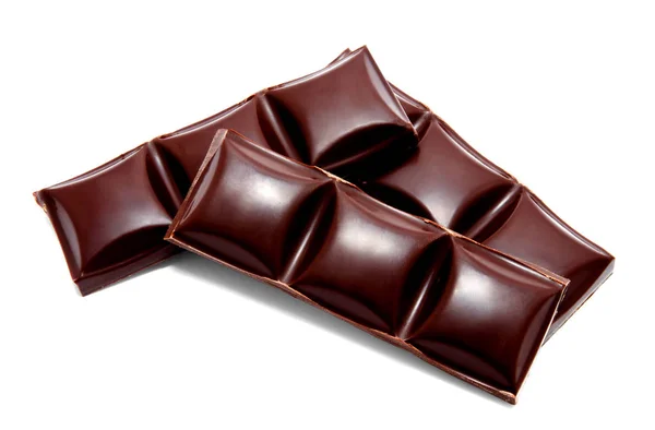 Mörka chokladkakor stack isolerade — Stockfoto