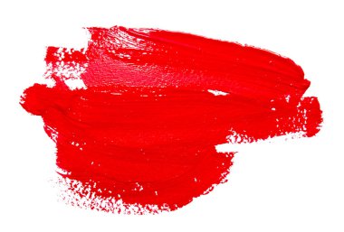 Kırmızı izole boya fırça darbeleri 