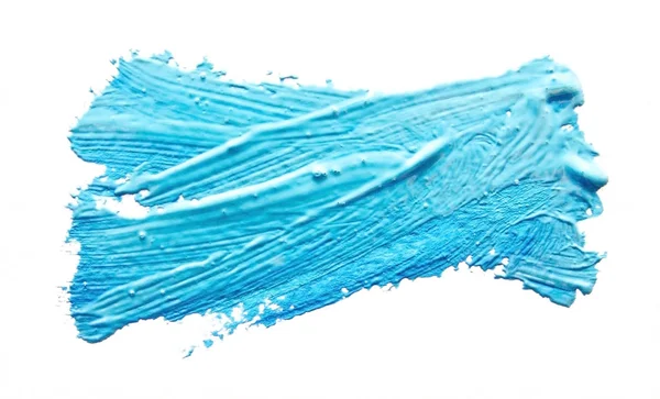 Turquesa luz azul traços da escova de pintura isolado — Fotografia de Stock