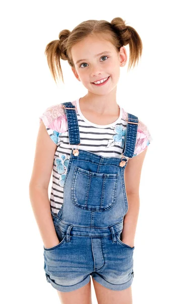 Retrato de adorável sorridente menina criança isolada — Fotografia de Stock