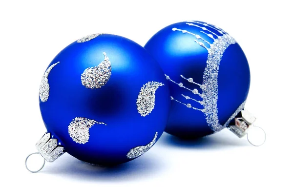 Christmas decoration blue balls  isolated on a white — Stock Photo, Image