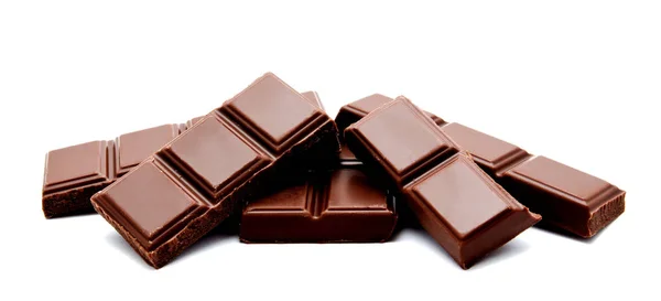 Gorzkiej czekolady mleczne bary stosu na białym tle — Zdjęcie stockowe