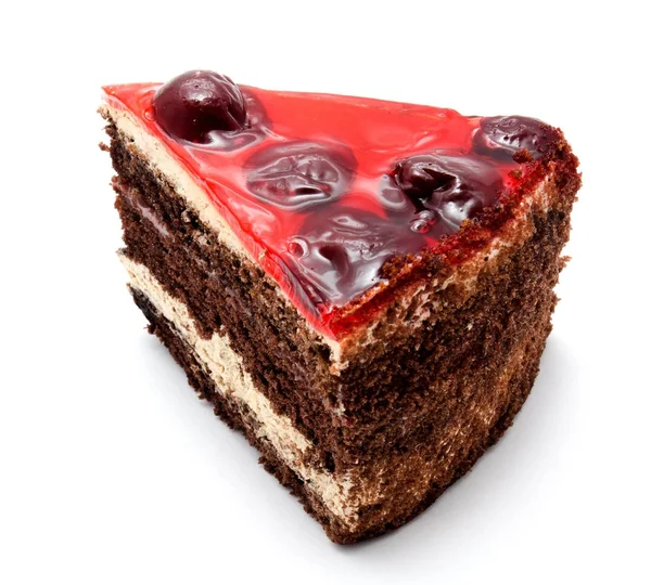 Heerlijke taart gebak met fruit cherry geïsoleerd — Stockfoto