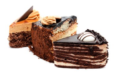 Fıstık ve izole krema ile lezzetli çikolatalı kek pasta 