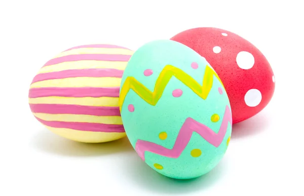 Perfect colorful handmade easter eggs isolated — Stock Photo, Image