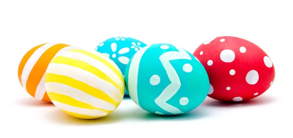 Tökéletes színes kézzel húsvéti tojás elszigetelt — Stock Fotó