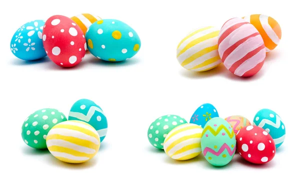 Fotók tökéletes színes kézzel a húsvéti tojás isola gyűjteménye — Stock Fotó
