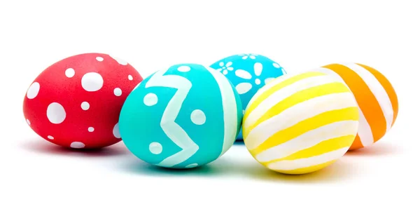 Perfect colorful handmade easter eggs isolated — Stock Photo, Image