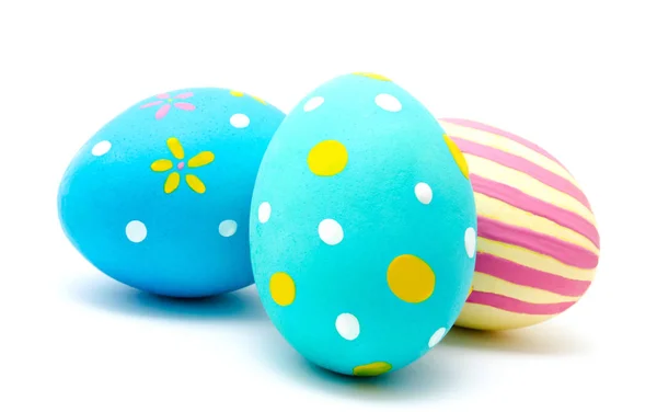 Τέλειο πολύχρωμο χειροποίητα Πασχαλινά αυγά απομονωθεί — Φωτογραφία Αρχείου