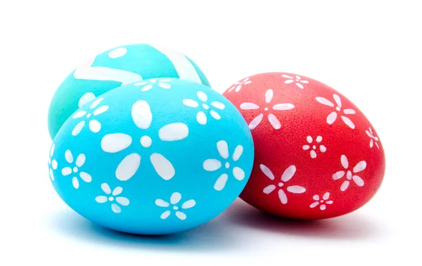 Perfect Colorful Handmade Easter Eggs Isolated White Background — Stock Photo, Image