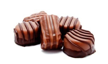Çikolata şekerleme tatlılar ürün yelpazesine izole 