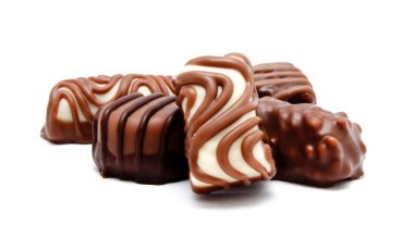 Çikolata şekerleme tatlılar ürün yelpazesine izole 