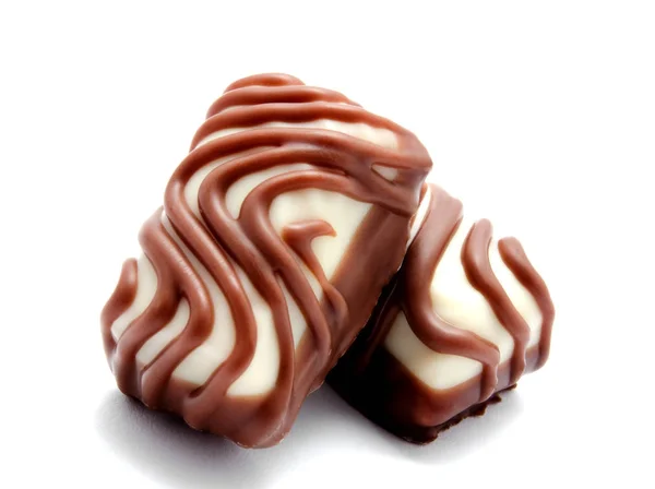 各种各样的巧克力糖果甜食孤立 — 图库照片