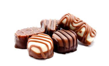 Çikolata şekerleme tatlılar ürün yelpazesine izole 