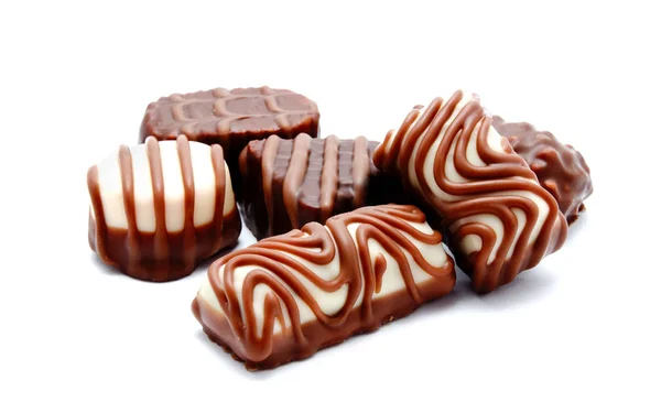 Samostatný sortiment cukroví čokoládové bonbóny — Stock fotografie