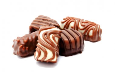 Çikolata şekerleme tatlılar ürün yelpazesine izole 