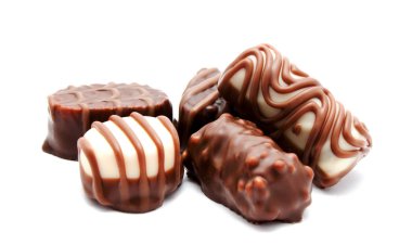 Çikolata şekerleme tatlılar ürün yelpazesine izole 