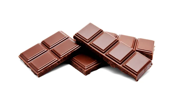 Tmavá mléčná čokoláda barů zásobník izolovaných na bílém — Stock fotografie