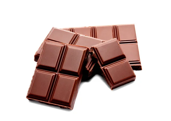 Donkere melkchocolade bars stapel geïsoleerd op een witte — Stockfoto