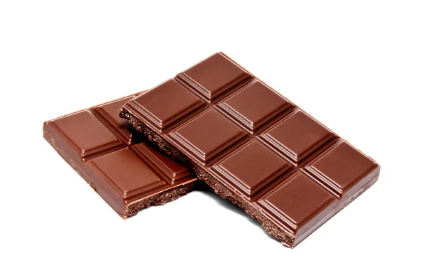 Donkere melkchocolade bars stapel geïsoleerd op een witte — Stockfoto
