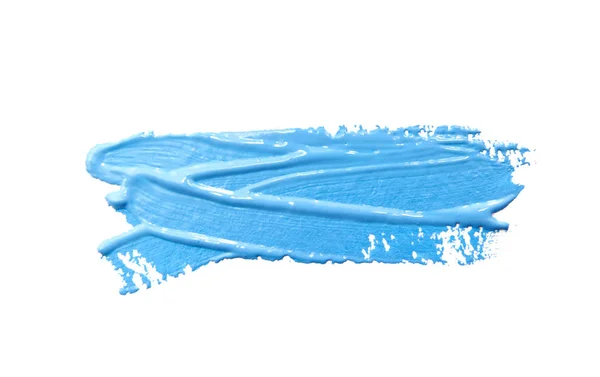 Pintura pincel traço textura luz azul aquarela isolado em um w — Fotografia de Stock