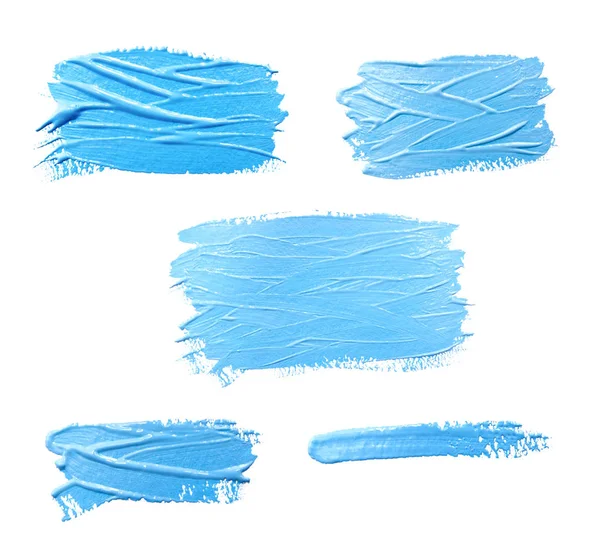 Collection of photos paint brush stroke texture light blue water — 스톡 사진