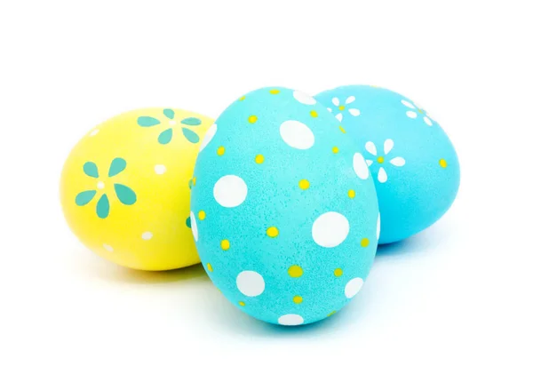 Perfect colorful handmade painted easter eggs isolated — Stock Photo, Image