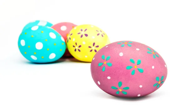 Perfect colorful handmade painted easter eggs isolated — 스톡 사진