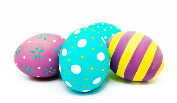 Perfect colorful handmade painted easter eggs isolated — 스톡 사진