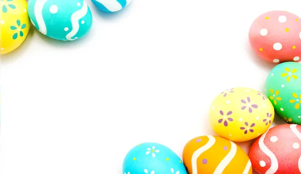 Perfetto Colorato Fatto Mano Uova Pasqua Dipinte Isolate Uno Sfondo — Foto Stock