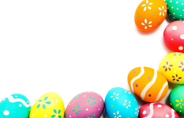 Perfetto Colorato Fatto Mano Uova Pasqua Dipinte Isolate Uno Sfondo — Foto Stock