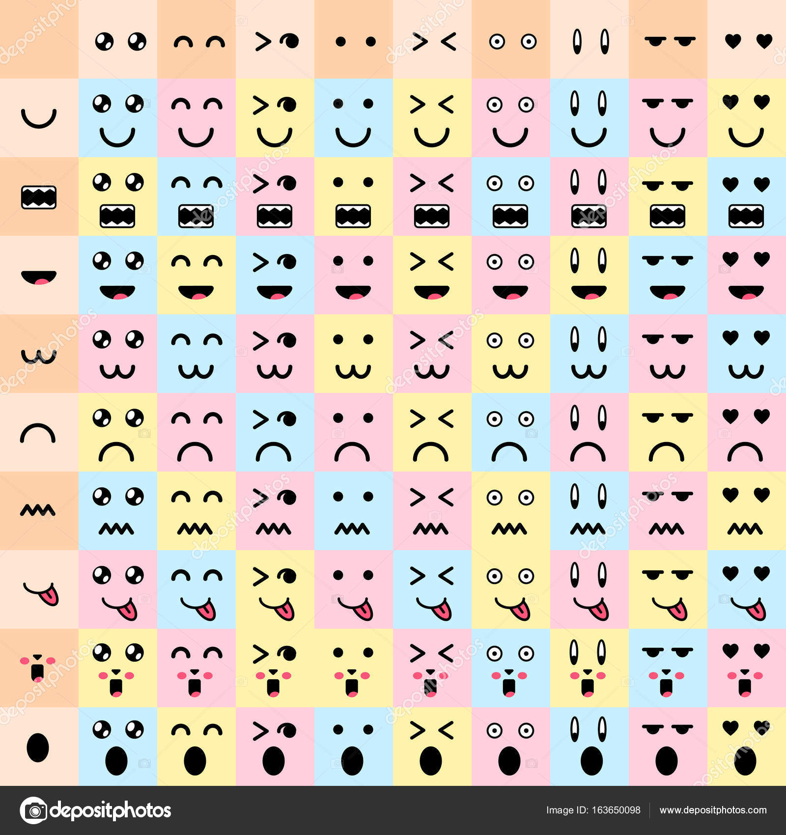 ベクトル イラスト。かわいい落書きモンスターの口と目を大きく設定し