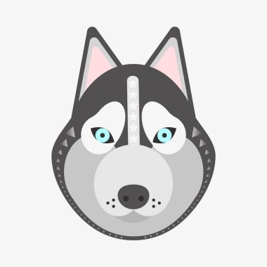 vektör çizim, köpek husky