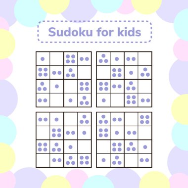 vektör çizim. Sudoku Oyun resimleri olan çocuklar için. Günlük
