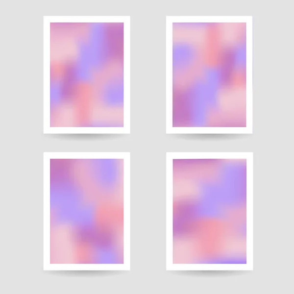 Fluid colors background, blurred background, set posters with wh — ストックベクタ