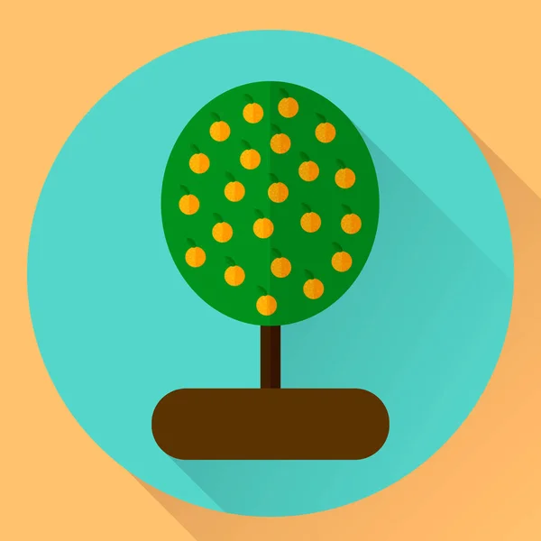 Illustration vectorielle. icône plate arbre orange — Image vectorielle
